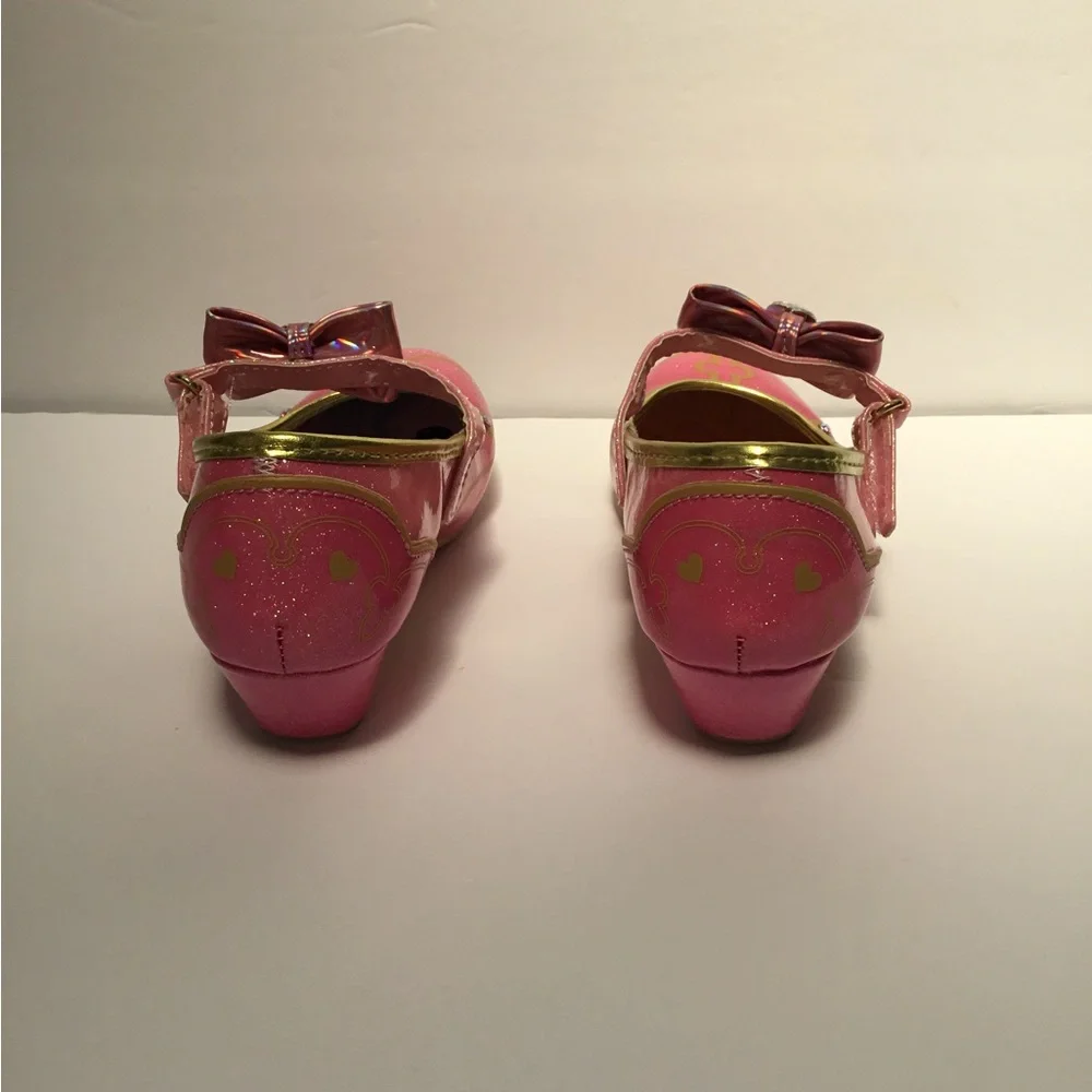 Disney Pink Princess Glitter Shoes with Gold Trim
